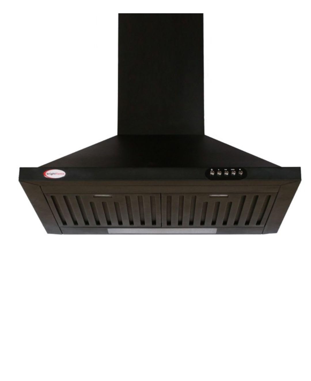 Bright Flame Wall Mounted Kitchen Chimney – Black Finish, Baffle Filter, Push Button Control-image-4