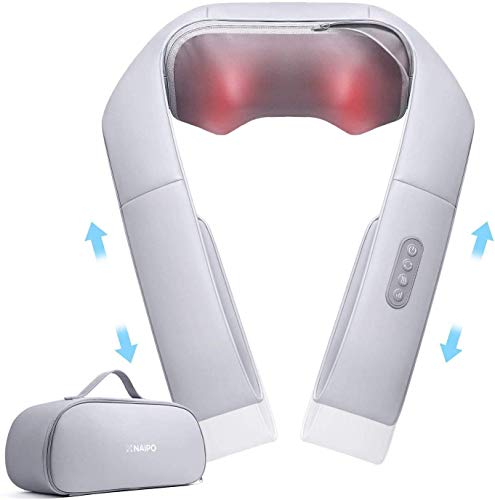 Naipo Shiatsu Neck Back Shoulder Massager with Adjustable Heat and Straps, Electric Massage with 3 Speed Settings, Deep Kneading Massage for Muscle in Car Office and Home Newest oCuddle™ Series Naipo Shiatsu Neck Back Shoulder Massager with Adjustable Heat and Straps, Electric Massage with 3 Speed Settings, Deep Kneading Massage for Muscle in Car Office and Home Newest oCuddle™ Series