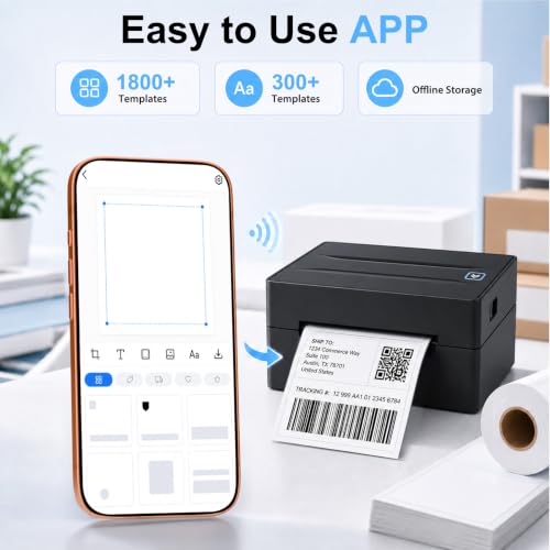 Thermal Shipping Label Printer 4x6 Bluetooth Label Maker for Small Business - image 6