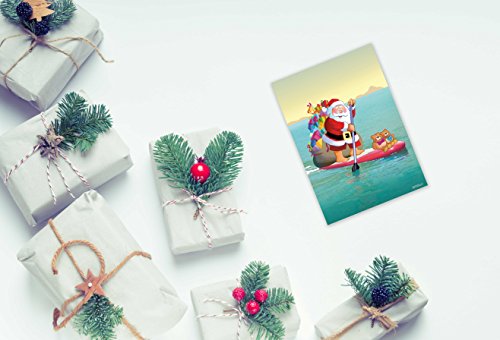 Paddleboard Christmas Card - 18 NauticalCards & Envelopes - Tropical Waters - Thumbnail 3