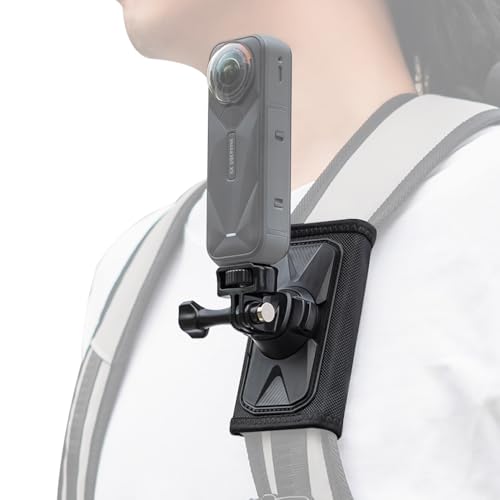 SKEZN Slide-in Backpack Shoulder Strap Mount Clip Quick-Release 1/4 Backpack Mount for Insta360 X5 X4 Bag Belt Holder for Insta 360 X5/X4/X3 DJI OSMO 360 Accessories and More Action Camera