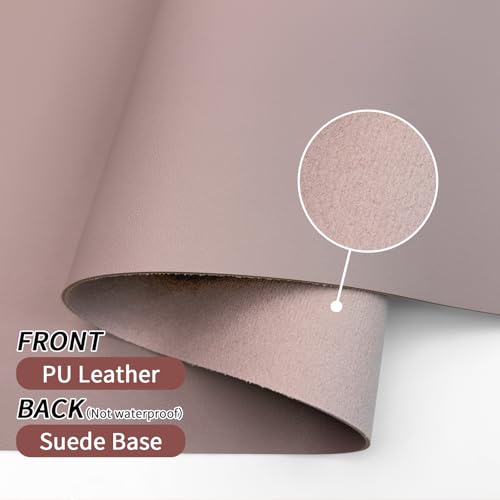 Image of Bloss Leather Desk Mat, Large Mouse Pad, Non-Slip Desk Protector Mat, Leather Desk Blotter, Waterproof Desk Pad for Make Up Desk /Office Home Decor, Dark Pink(31.5x15.7 Inches)
