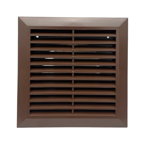 Image of AirTech-UK Extractor Fan Wall Fixed Louvre Grille Ventilation – 4" (100mm) – Brown