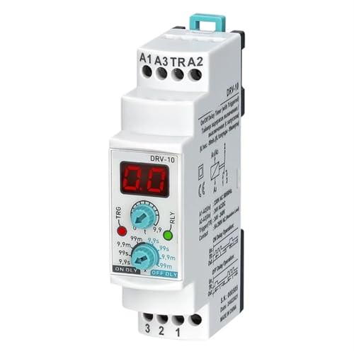 Relais temporisé avec déclencheur et double tension 110VAC 24VAC-DC programmable