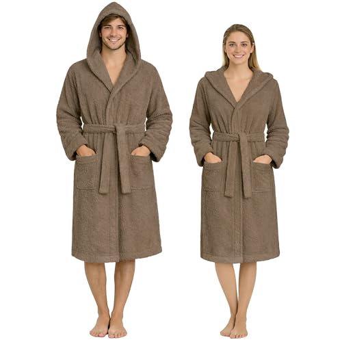 Nada Home Peignoir Unisexe en Éponge 100% Coton 400 g/m² avec Capuche – Doux et Absorbant, avec Ceinture, Poches et Crochet – Homme Femme Adulte