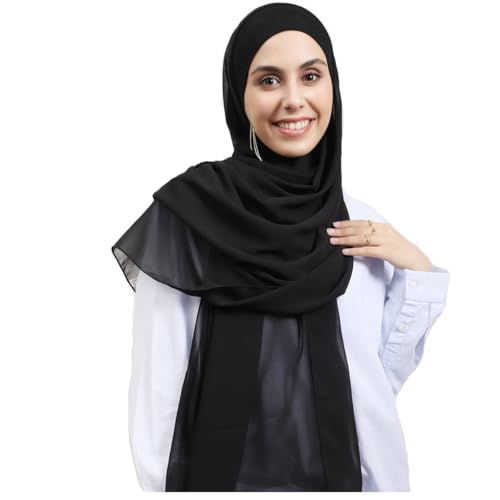 Instant Chiffon Hijab Set 3-in-1 Hijabs Scarf with Built-in Magnets and Undercap Head Wraps with Model Cap