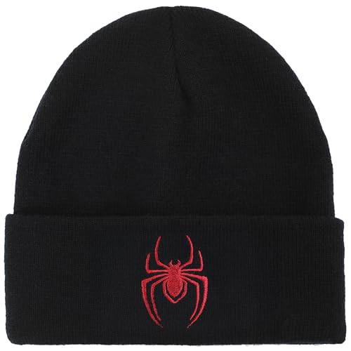 Bioworld Miles Morales Game Miles Morales Spider Logo Embroidery Acrylic Knit Standard Cuff Beanie