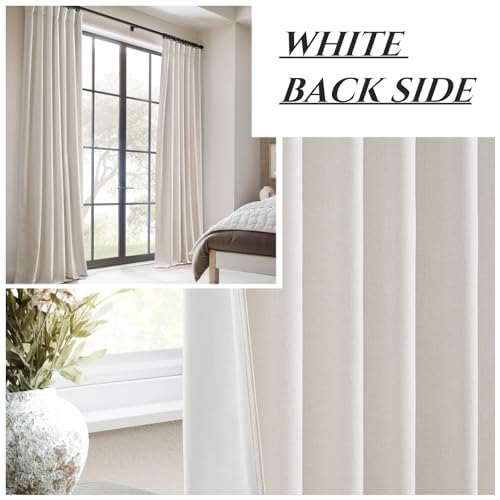 QJmydeco 198,1 cm lange Leinen Verdunkelungsvorhänge, 2 Paneele Set für 193-203 cm Fenster… – Ansicht 6