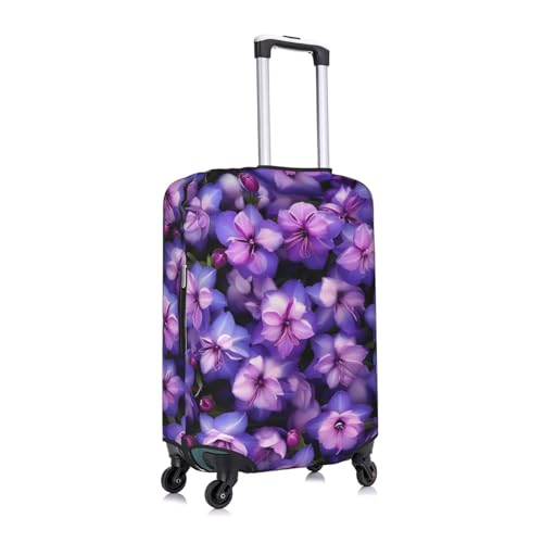 Purple Butterfly Print Tsa Approved Luggage Cover For 18-32 Inch Suitcases Scratch-Resistant Stretch Luggage Cover3