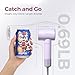 Dual Voltage Hair Dryer for Worldwide Travel, High-Speed Travel Hair Dryer for 5X Faster Drying, 200M Negative Ions, 0.69lb Portable Blow Dryer for Salon Results at Home & Abroad S4AT (Purple Dryer)