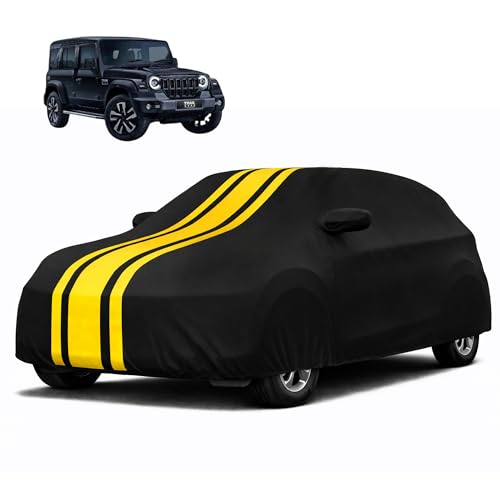 Image of Autofy Car Cover Waterproof CARIZMA for Mahindra Thar [Year 2020 Onwards] - Thar Car Cover Dust & UV Protection Thar Car Body Cover with Mirror Pocket Soft Cotton Lining