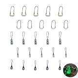 Leewoth 25 Pcs 5 Styles Luminous Zipper Pulls, Glow in The Dark Detachable Tags, Extension Repair Accessories for Backpacks, Luggage, Jackets, Tent, Coat and Outdoor Camping