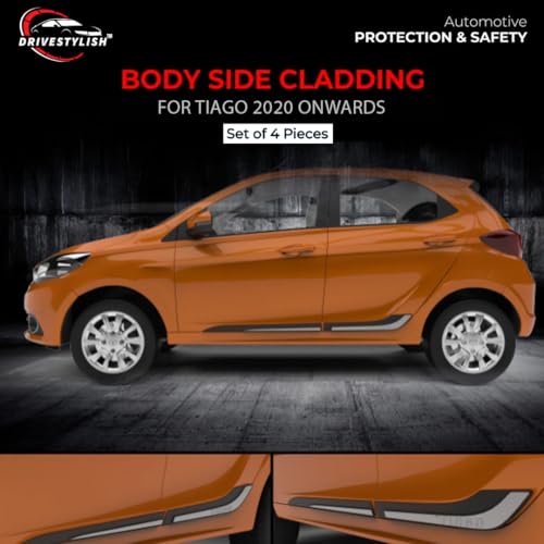 Image of Car Door Body Side Beading /Molding /Cladding for Tata Tiago Set of 04