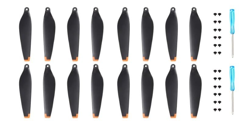 16x Propellers For DJI Mini 3 Pro Replacement Prop Blades Low Noise for DJI Mini 3 Pro Drone Accessories Screws & Screwdrivers 16pcs Colour Tips (Orange)