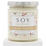 SOY CRAFTERS Scented Soy Candles for Home - Sweet Vanilla, Natural Soy Candle Infused with Vanilla B