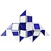 Mipartebo Magic Snake Cube Twist Puzzles 48 Wedges Brain Teaser Toys White and Blue