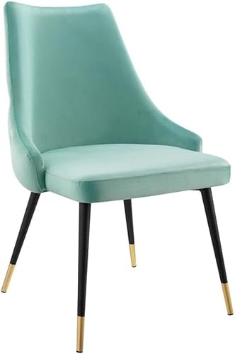 Modway EEI-3907-MIN Adorn - Silla auxiliar de comedor de terciopelo copetudo, color menta Menta,Negro