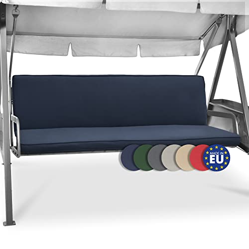 Beautissu Hollywoodschaukel 3 Sitzer Polsterauflagen 2er Set Sitzkissen & Rückenkissen 180x50cm – Waschbare Outdoor Auflage für Hollywoodschaukel Sitzpolster Dunkelblau mit Reißverschluss – Loft HS