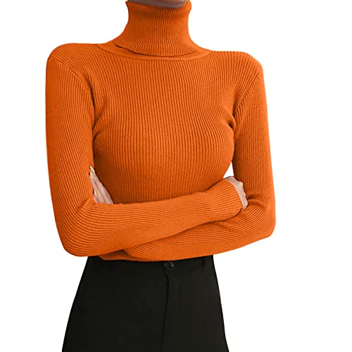 Generisch 2025 - Leggings de mujer con cuello alto de manga larga invierno 2022 suéter de punto ajustado con un suéter negro estrecho debajo de la camisa negra de manga larga para mujer, Rd4, talla
