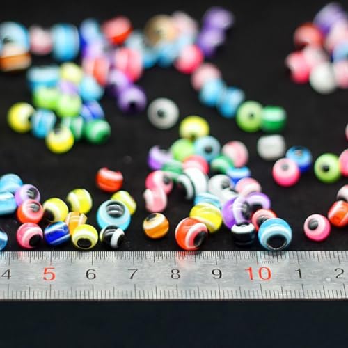 200 cuentas mixtas ojo de pez 3D plástico 6mm 8mm miniatura 2