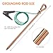 Portable Grounding Rod with 4ft 12AWG UL Listed Grounding Wire with Crocodile Clip,Great for Electric Fences,Antennas,Generator,Ground Post Pin (Grounding rod with 2Pcs 4ft ground wire)