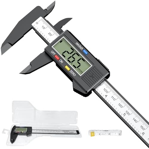 HDLNKAK Digital Caliper Set, 6 inch/150 cm Precision Caliper Measuring Tool - 0.01" Accuracy, with Tape Measure Measuring Tape & Micrometer Caliper（NEW Plastic Caliper）