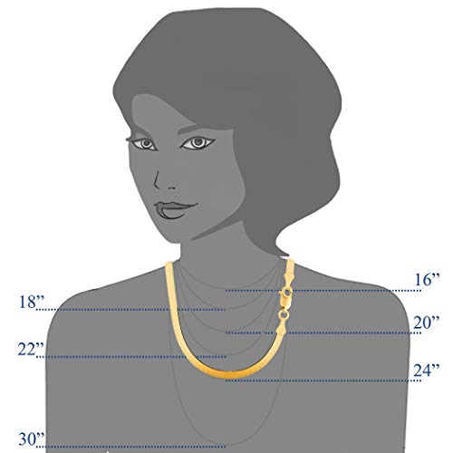 Jewelry Affairs 14k Yellow Real Solid Gold Imperial Herringbone Chain Necklace, 6.0mm, 20" - Image 6