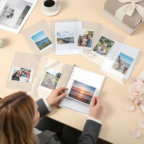 20 karten Hüllen für Fotokarten, doppelseitige Schutzhüllen aus Kunststoff Photocard Sleeves Doppelseitiges Sammelalbum für 6-Ring-Ordner im A5-Format