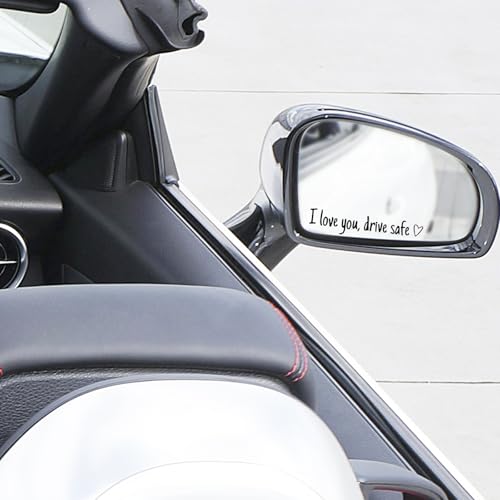 Image of 4X I Love You Drive Safe Mirror Sticker, Cute Car Stickers for Women, Valentine's Day Gift for Her, Drive Safe Car Decals for Rearview Mirror (Black)