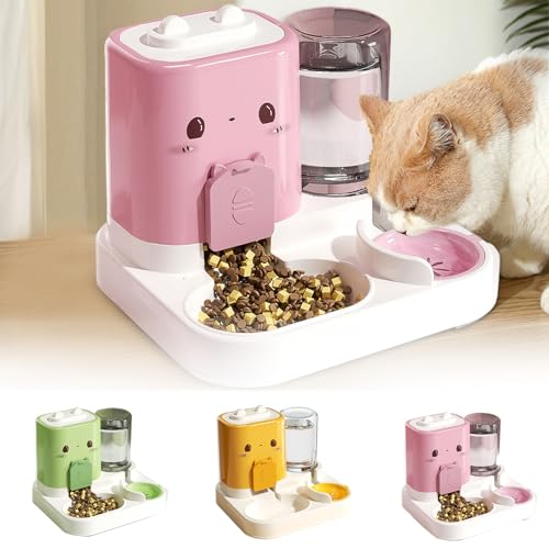 Comedero para gatos 2 en 1, alimentador automático para mascotas, extraíble, portátil, cómodo, para gatos, comedero para mascotas para animales pequeños y cachorros