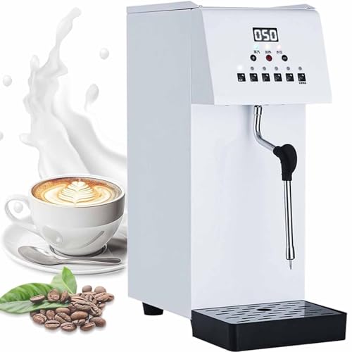 WOTZOV Espumador de Leche a Vapor Comercial, Totalmente automático, Capacidad de 6 l, Calentamiento rápido, 5 configuraciones de Temperatura, Pantalla LCD para té y café.