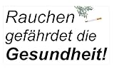 Generisch 2 Stück Motiv - Schriftzug Aufkleber, Rauchen gefährdet ihre Gesundheit, Abziehbild (R13/7/4) (10 x 5 cm)