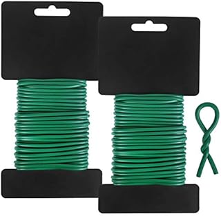 tenn well 3.5mm Garden Wire, 52 Feet Soft Plant Twist Ties Wires for Gardening Climbing Plants, Vines, Shrubs and Flowers (Green)