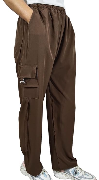 Image of ARYANSH Shoppe 4 Pocket Straight-Fit Cargo Trouser Pants for Kids Girls | Stylish High-Waist Casual Wear with Pockets | Small to XXL