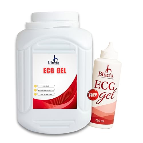 Image of ECG Gel (5kg) for Screening | Electrocadiogram gel | Physiotherapy gel | super Fine gel | Premium Conductive Gel for Medical Use | Non-Greasy, Quick Absorption | With Free Empty Bottle Clear Transparent - Pack of 1