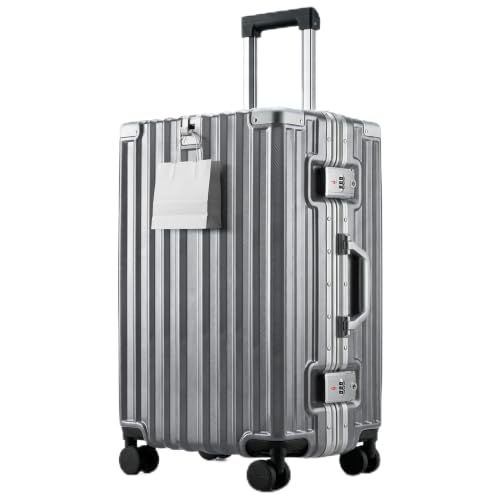 Image of Zipperless Luggage, 24 Inch Checked Suitcase | Checked Luggage, 9H PC Hardshell, Aluminum Frame, TSA Lock, 360 Spinner Wheels, Silver
