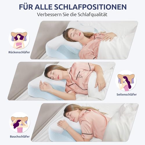 DONAMA Nackenkissen Kopfkissen Memory Foam Kissen,Schlafkissen für Seiten Rücken & Bauchschläfer