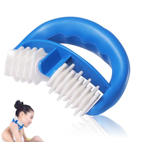 Masajeador 2 en 1 anticelulitis y marcas elásticas, rodillo manual para piernas, masajeador de celulitis, piel firme y suave, llevar en cualquier momento (azul)