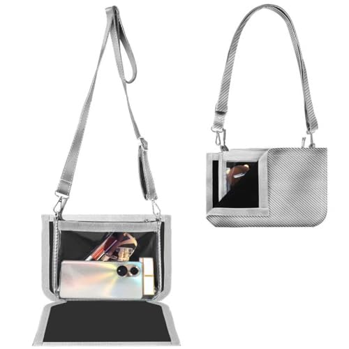 Clear Bag for Stadium Events, Checkered Small Clear Crossbody Shoulder Bags for Women Stadium Comes with Removable Cover