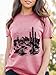 Women Mountain Shirts Vintage Hippie T Shirts Hiking Camping Graphic Tees Short Sleeve Casual Tshirt (Pink,L)