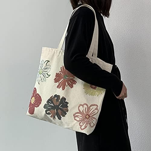 Women canvas Tote Bag for Women Shoulder Bag with zipper Work Beach Travel and Shopping Grocery Bag - Image 7