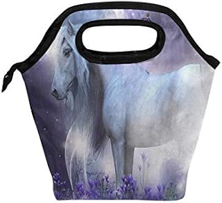 SLHFPX Lunch Box Fantasy Unicorn Forest Landscape Nature Womens Insulated Lunch Bag Kids