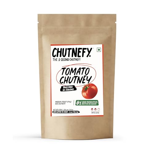 Image of Chutnefy Tomato Chutney | 250g Freeze-Dried Instant Dry Mix | Just Add Water to Make 15+ Servings (800g) | 0% Preservatives or Additives