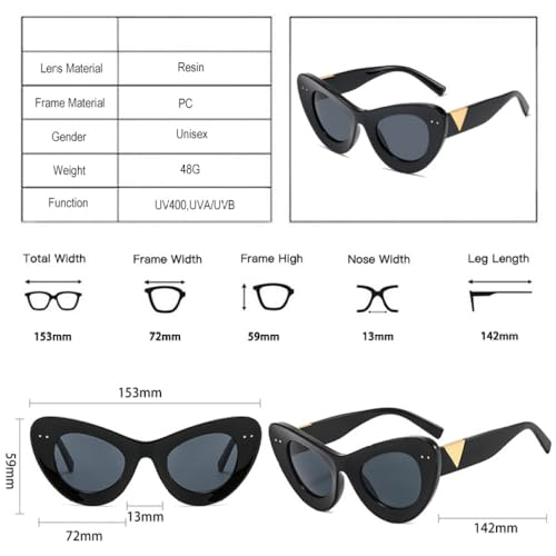 Lunettes œil de chat LVTFCO à rivets rétro et monture léopard clair unique - 6