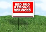 Bed Bug Removal Services Write On Me Red 18x24 in Double Sided Yard Road Sign w/Stand