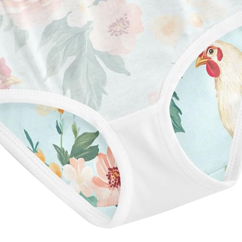 Underwear for Girls, Chickens Toddler Briefs, Cotton Underwear Girls, 2T–8 Years4