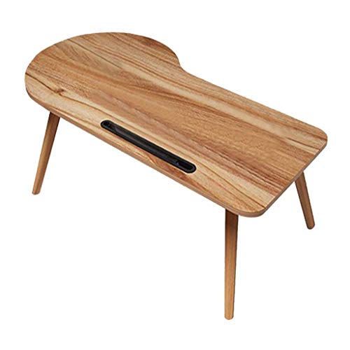 Preisvergleich Produktbild TYUIO Verstellbarer hölzerner Laptop-Schreibtisch Notebook-Computerständer, Faltbarer Lap Desk (Farbe : Brown, größe : 100 * 50 * 33cm)