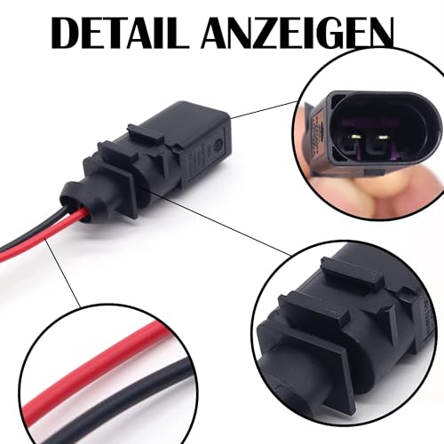 HISports 2-pol Reparatursatz Kabelbaum Stecker - Kompatibel mit VW SEAT ABS ESP Temperatursensor #1J0973802