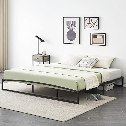 GAOMON Low Bed Frame King Size, 10 Inch Heavy Duty Metal Platform King Bed Frame with Arch Design, Easy Assembly, Strong Bearing Capacity, Under Bed S