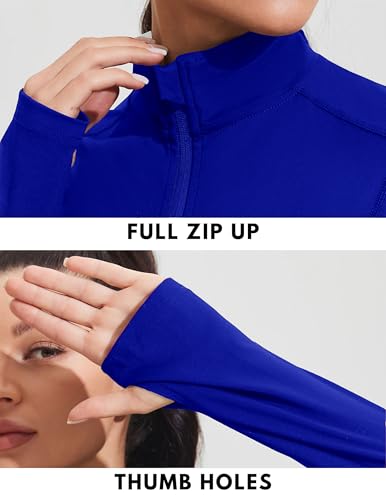 Image of PINSPARK Women's Athletic Jackets Slim Fit Workout Jacket Full Zip Up Running Gym Yoga Sports Tops with Pockets